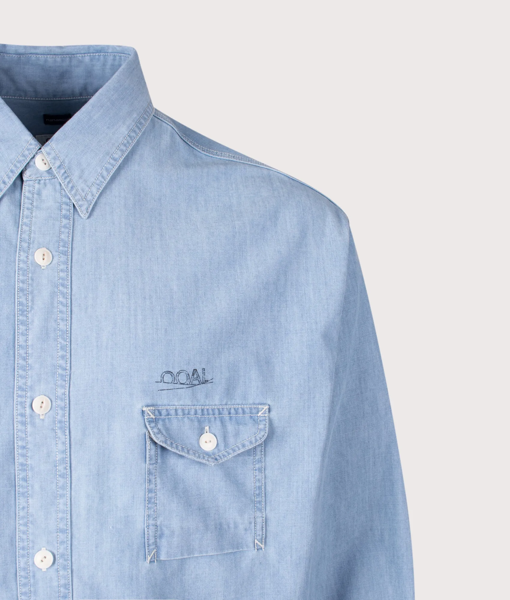 Oversized Regular Collar Chambray Shirt sold by EQVVS product image thumbnail 2