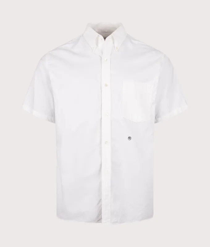 Relaxed fit Button Down Wind Short Sleeve Shirt made by Nanamica