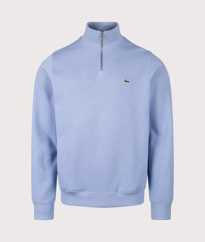 Croc Logo Quarter Zip Knit Jumper made by Lacoste