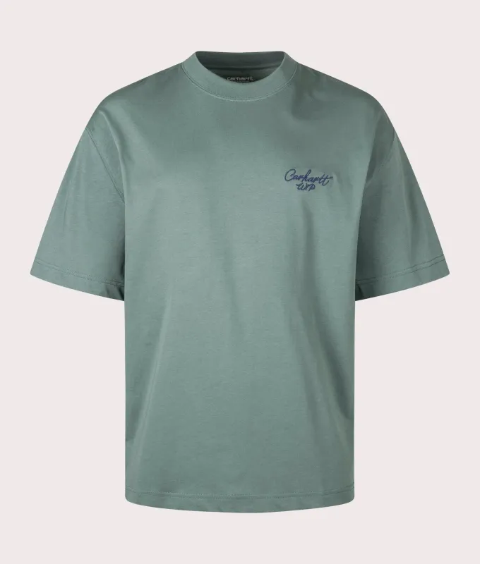 Boxy Loose Fit Signature Script T-Shirt made by Carhartt WIP