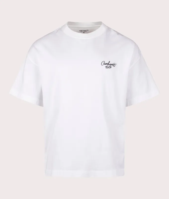 Boxy Loose Fit Signature Script T-Shirt sold by EQVVS
