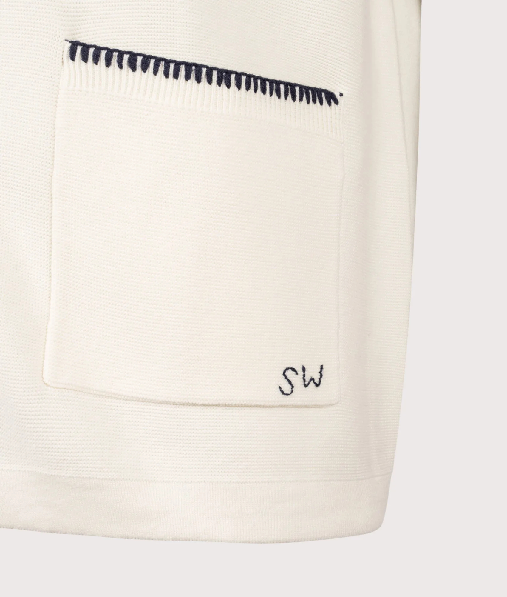 Blanket Stitch Short Sleeve Knitted Shirt sold by EQVVS product image thumbnail 2