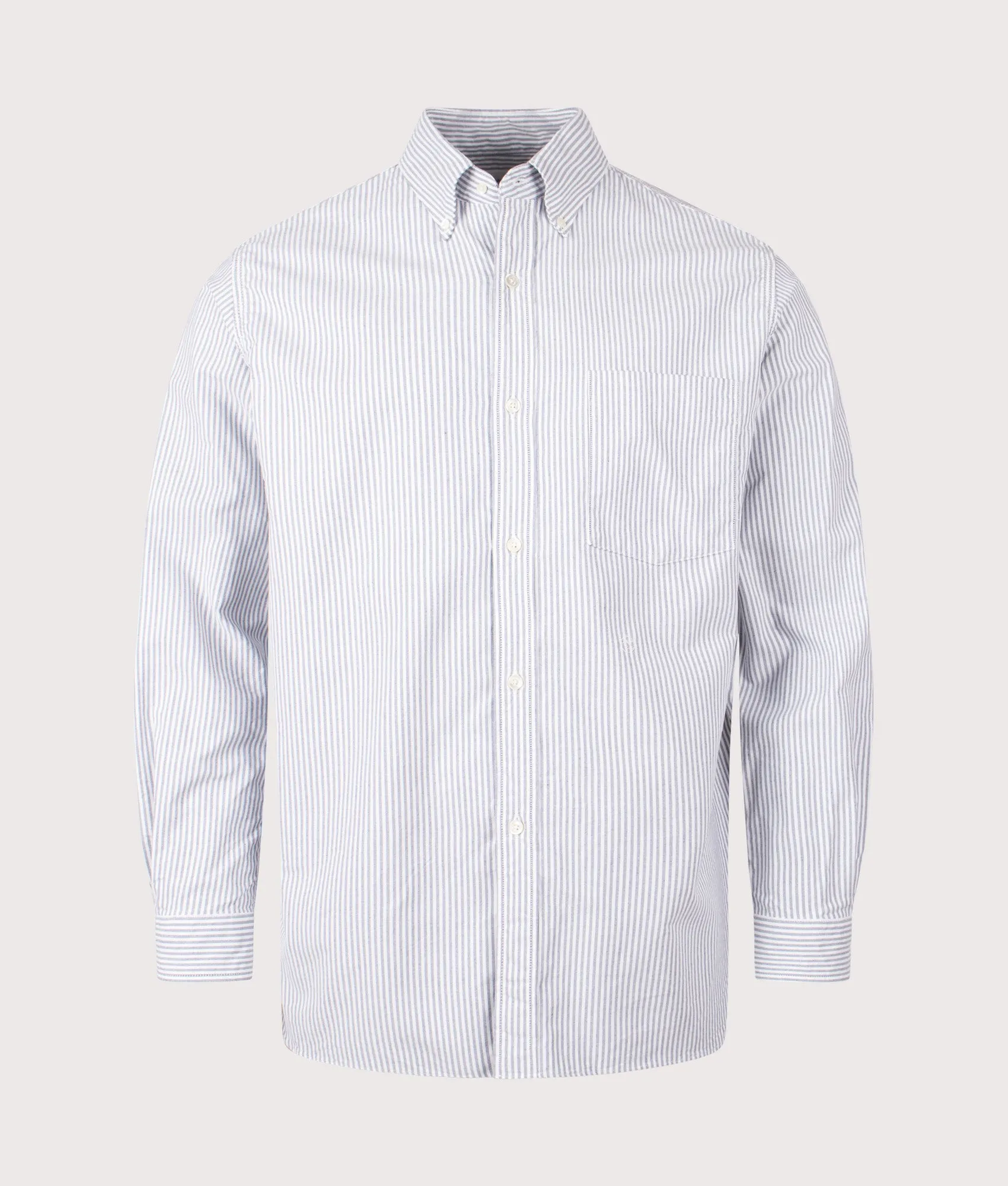 Relaxed Fit Button Down Stripe Wind Shirt sold by EQVVS