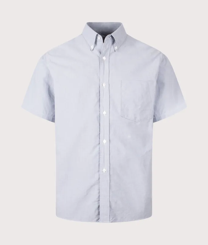 Relaxed fit Button Down Wind Short Sleeve Shirt made by Nanamica