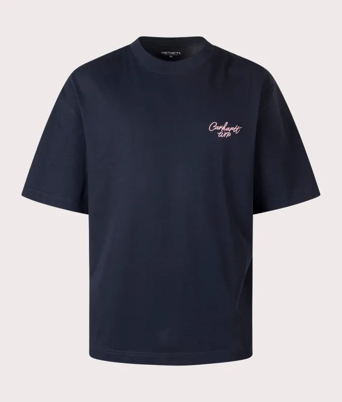 Boxy Loose Fit Signature Script T-Shirt made by Carhartt WIP