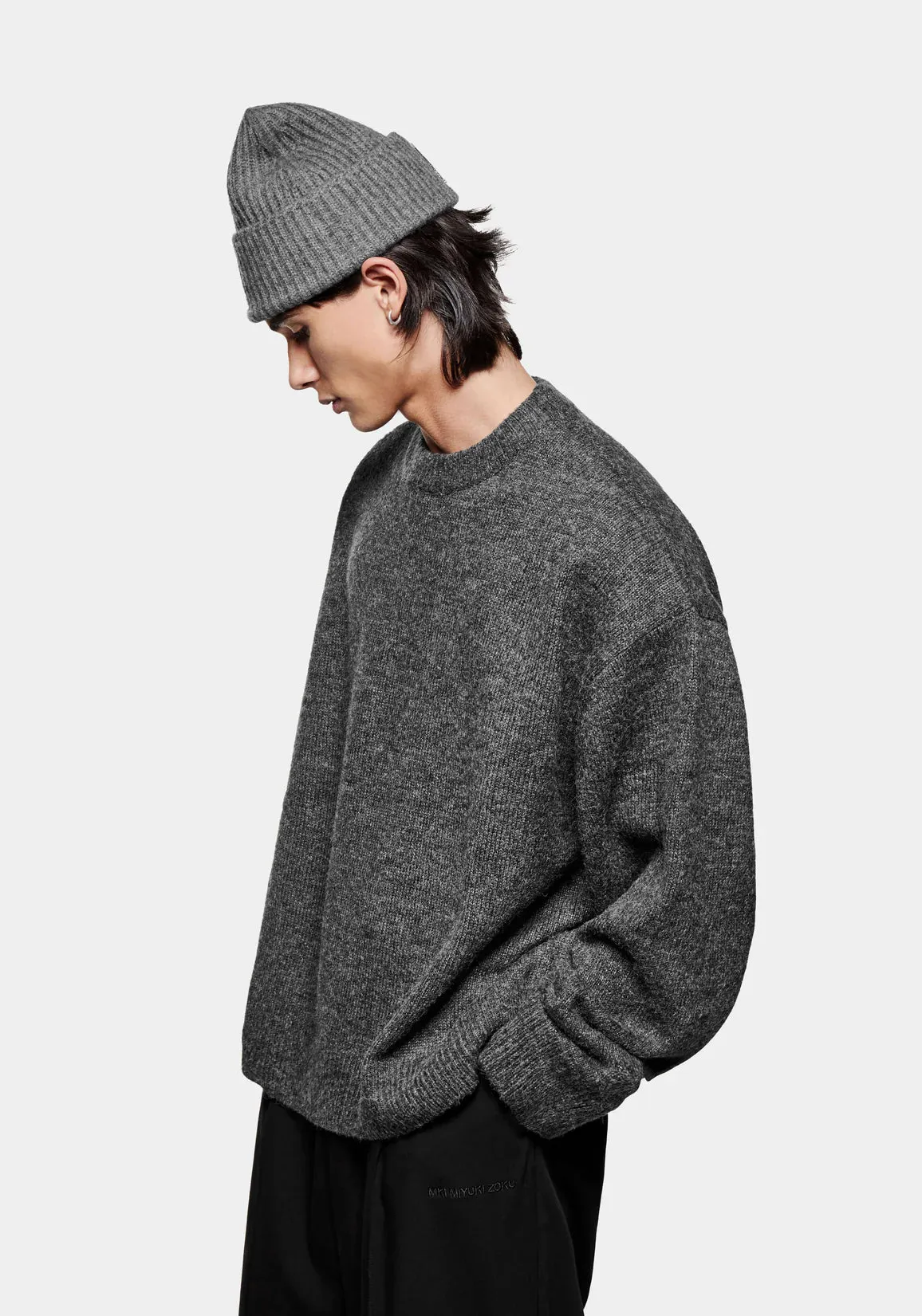 Oversized Fit Mohair Blend Knit Crew Jumper sold by EQVVS