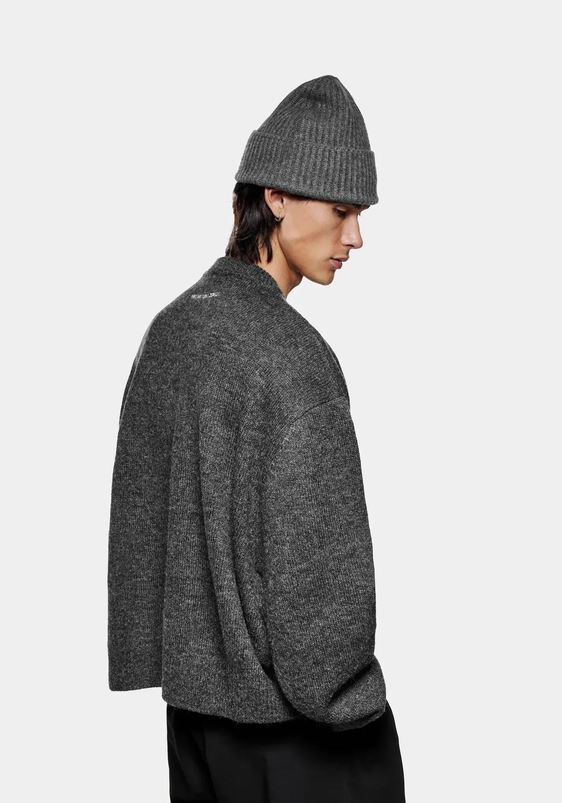 Oversized Fit Mohair Blend Knit Crew Jumper sold by EQVVS product image thumbnail 5