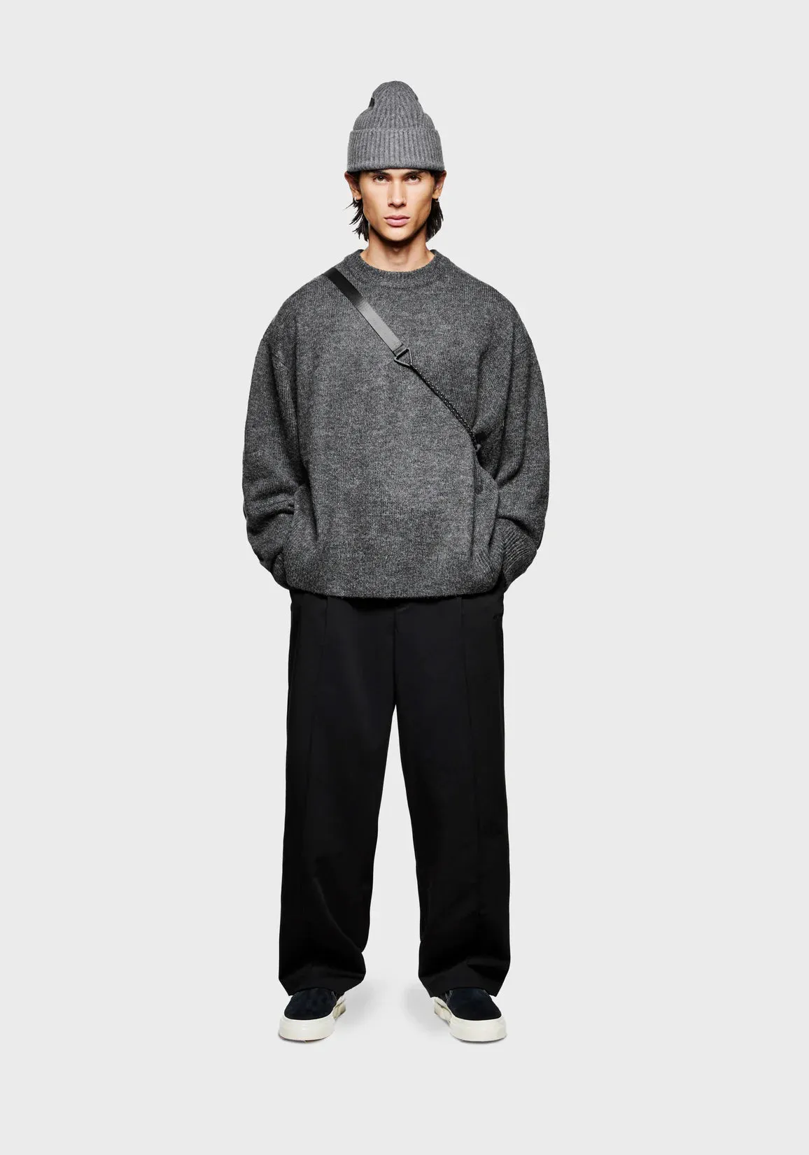 Oversized Fit Mohair Blend Knit Crew Jumper sold by EQVVS product image thumbnail 4