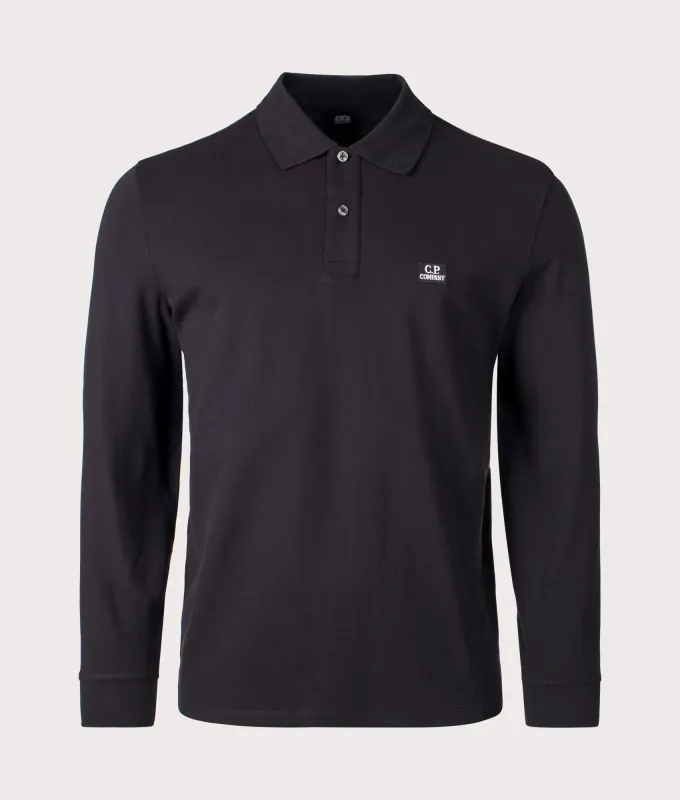 Stretch Piqué Long Sleeve Polo Shirt made by C.P. Company