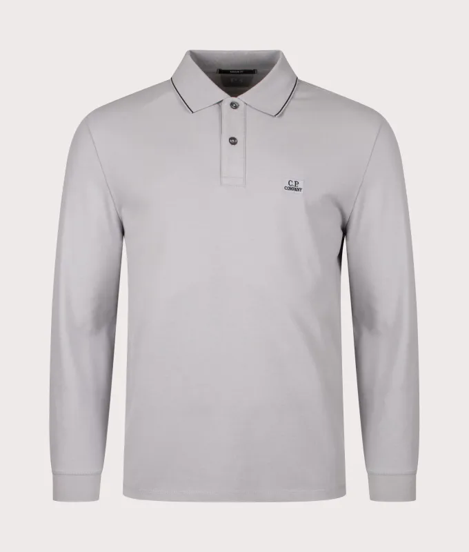 Stretch Piqué Long Sleeve Polo Shirt made by C.P. Company