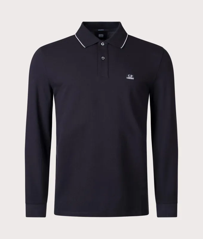 Stretch Piqué Long Sleeve Polo Shirt sold by EQVVS