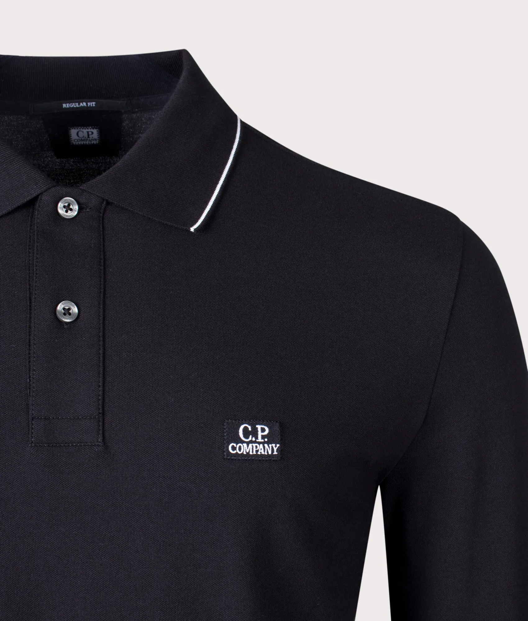 Stretch Piqué Long Sleeve Polo Shirt sold by EQVVS product image thumbnail 2