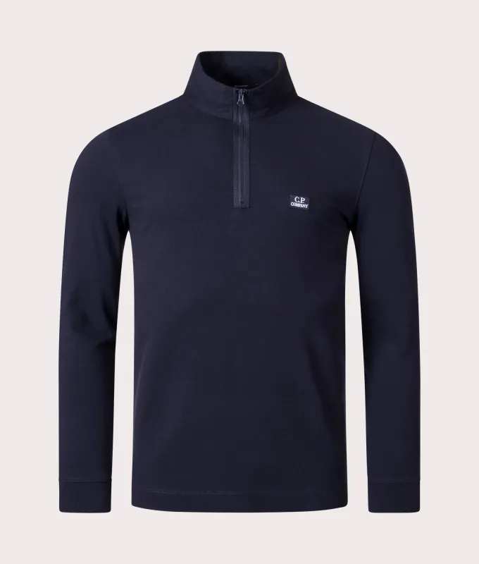 Long Sleeve Quarter Zip Stretch Piqué Polo Shirt made by C.P. Company