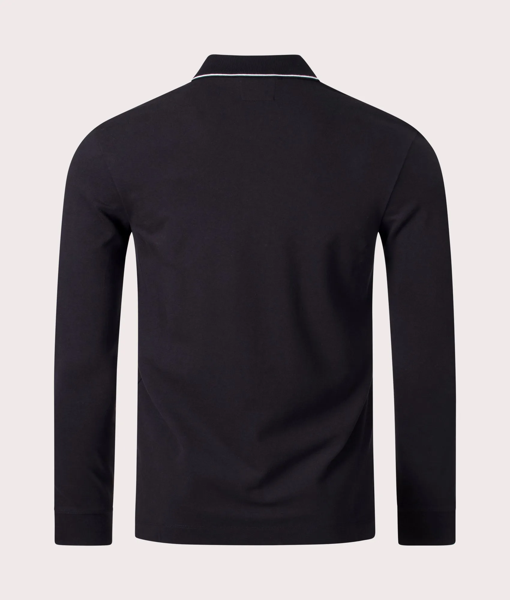 Slim Fit Long Sleeve Stretch Piqué Striped Polo Shirt sold by EQVVS product image thumbnail 3