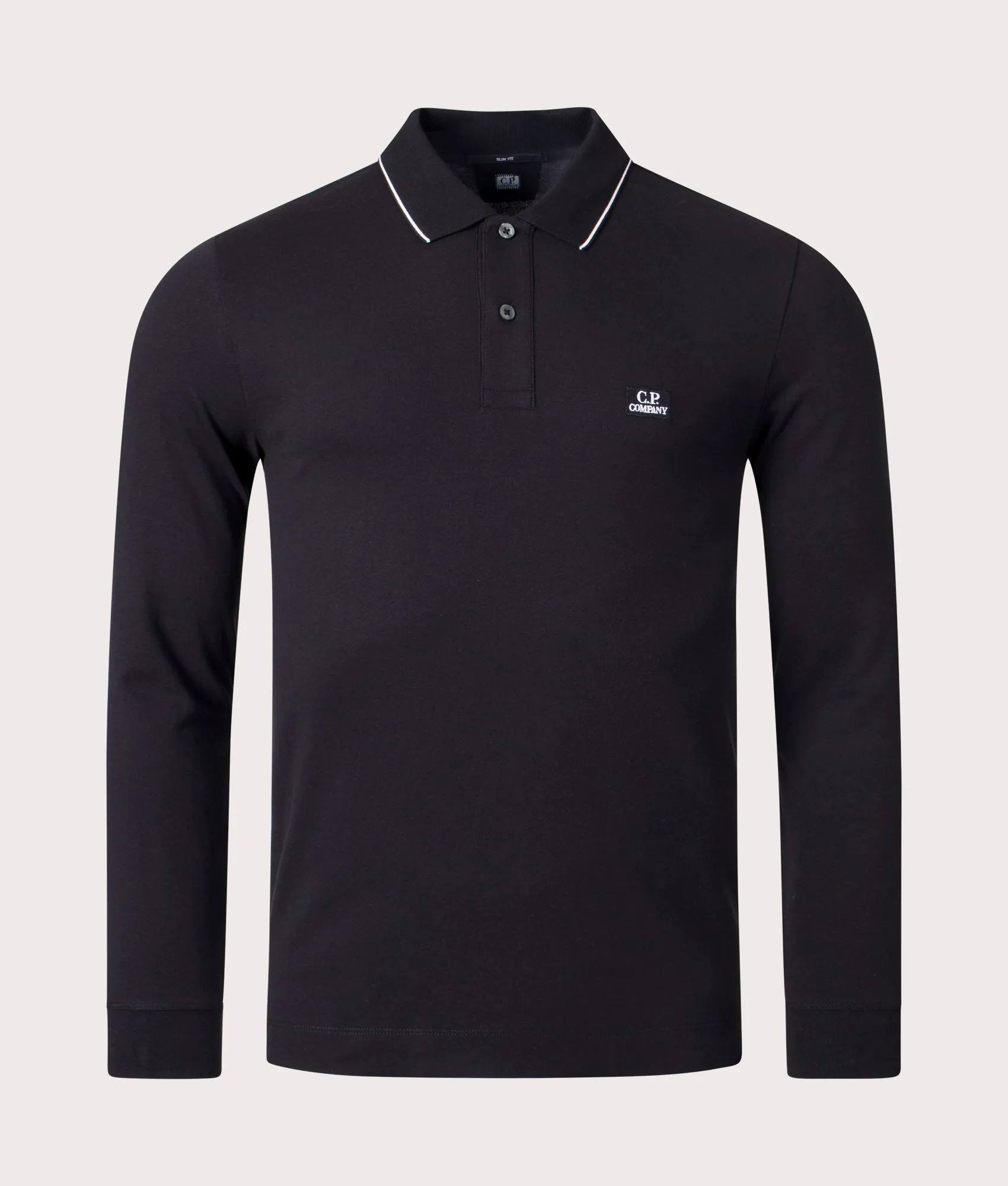 Slim Fit Long Sleeve Stretch Piqué Striped Polo Shirt sold by EQVVS