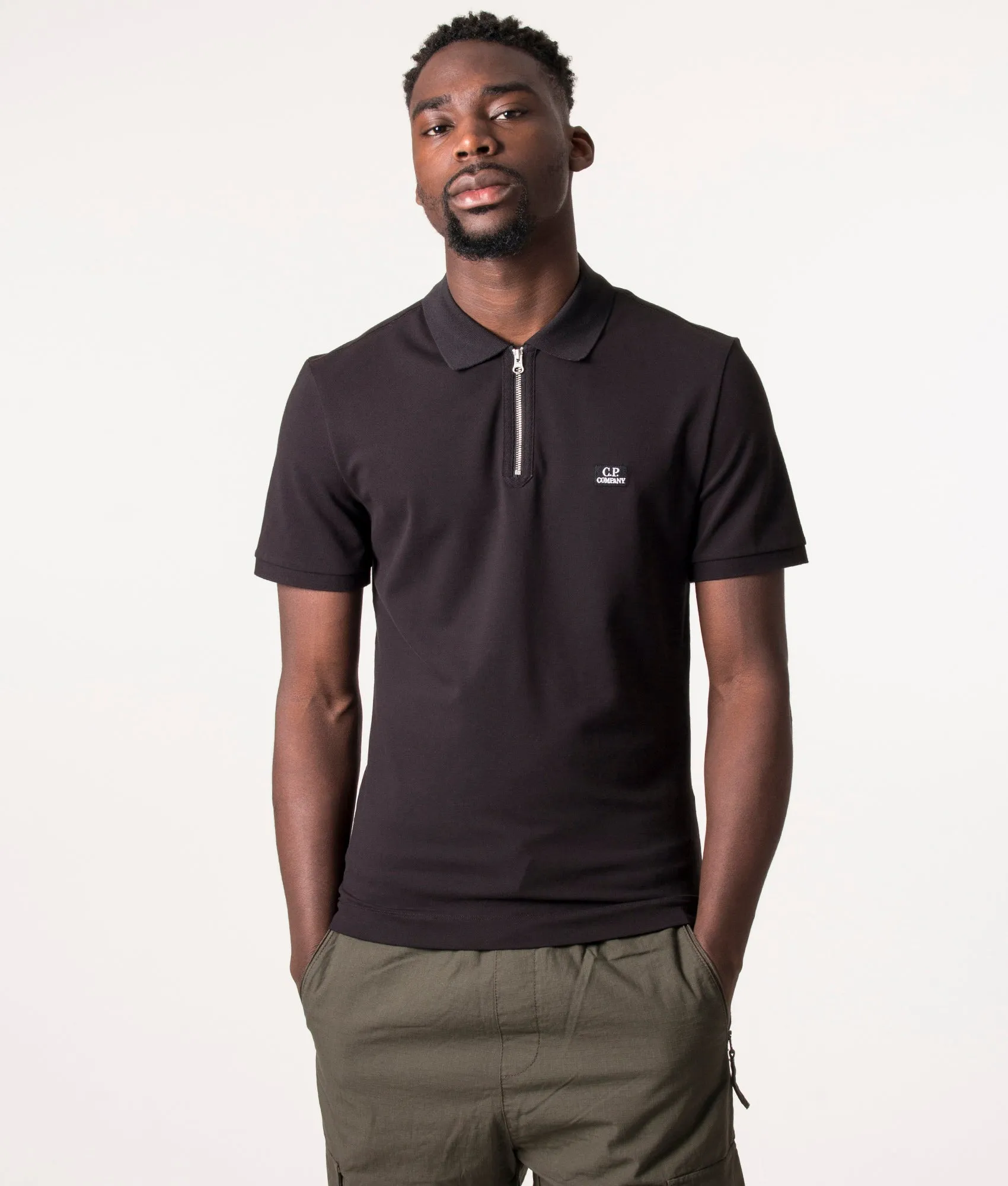 Slim Fit Quarter Zip Stretch Piqué Polo Shirt sold by EQVVS