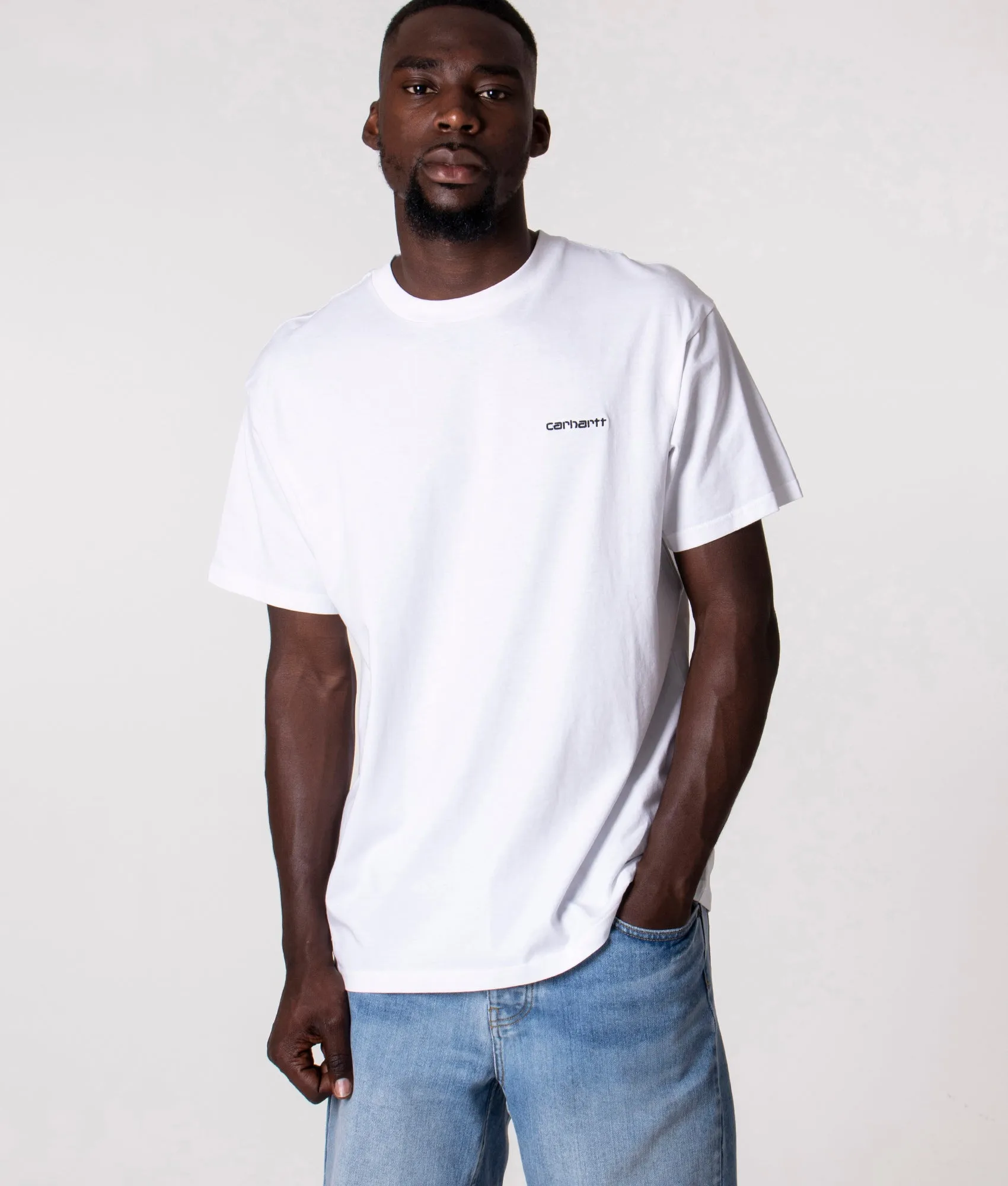 Relaxed Fit Script Embroidery T-Shirt sold by EQVVS
