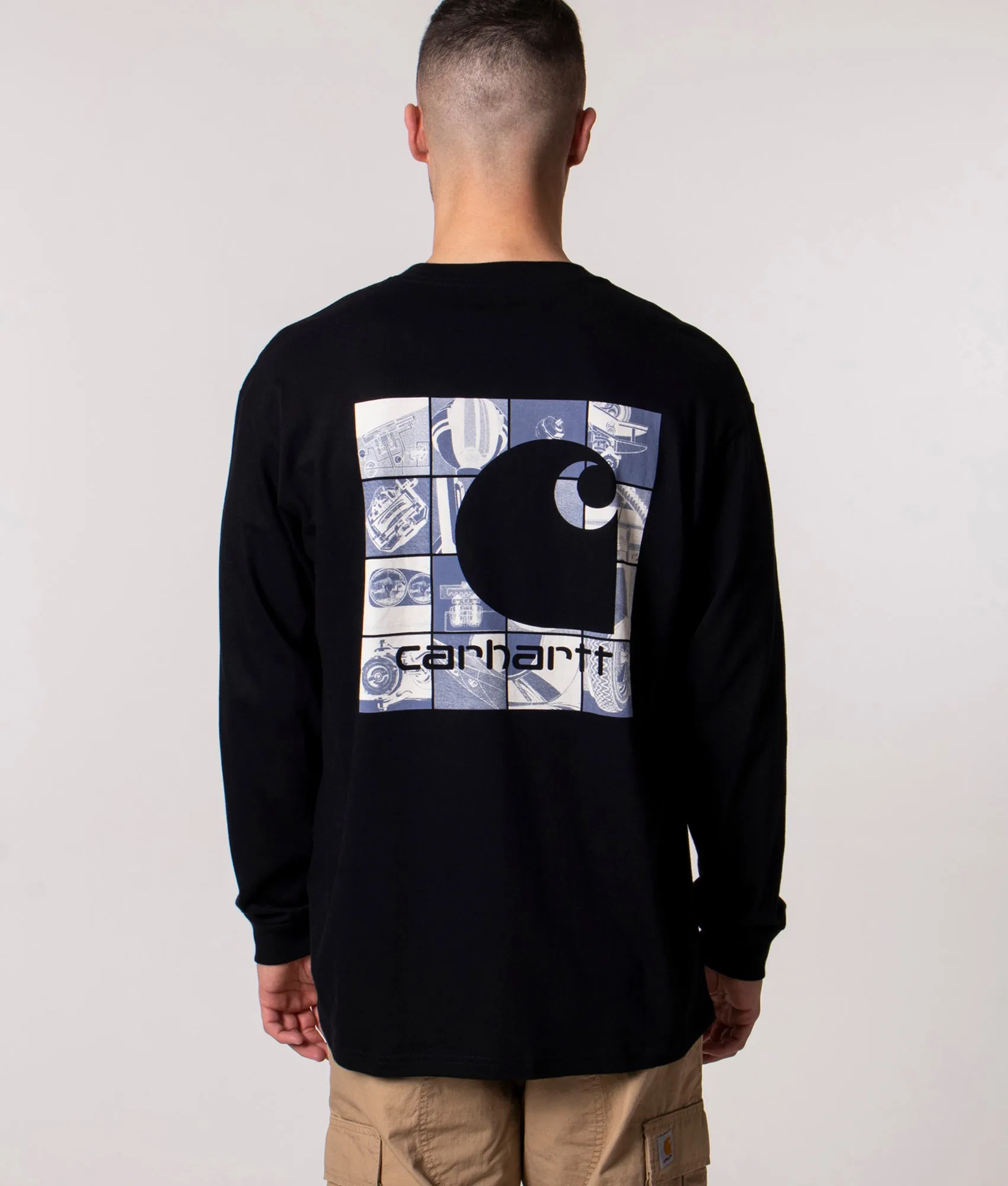 Long Sleeved Relaxed Fit Grid C T-Shirt sold by EQVVS product image thumbnail 4