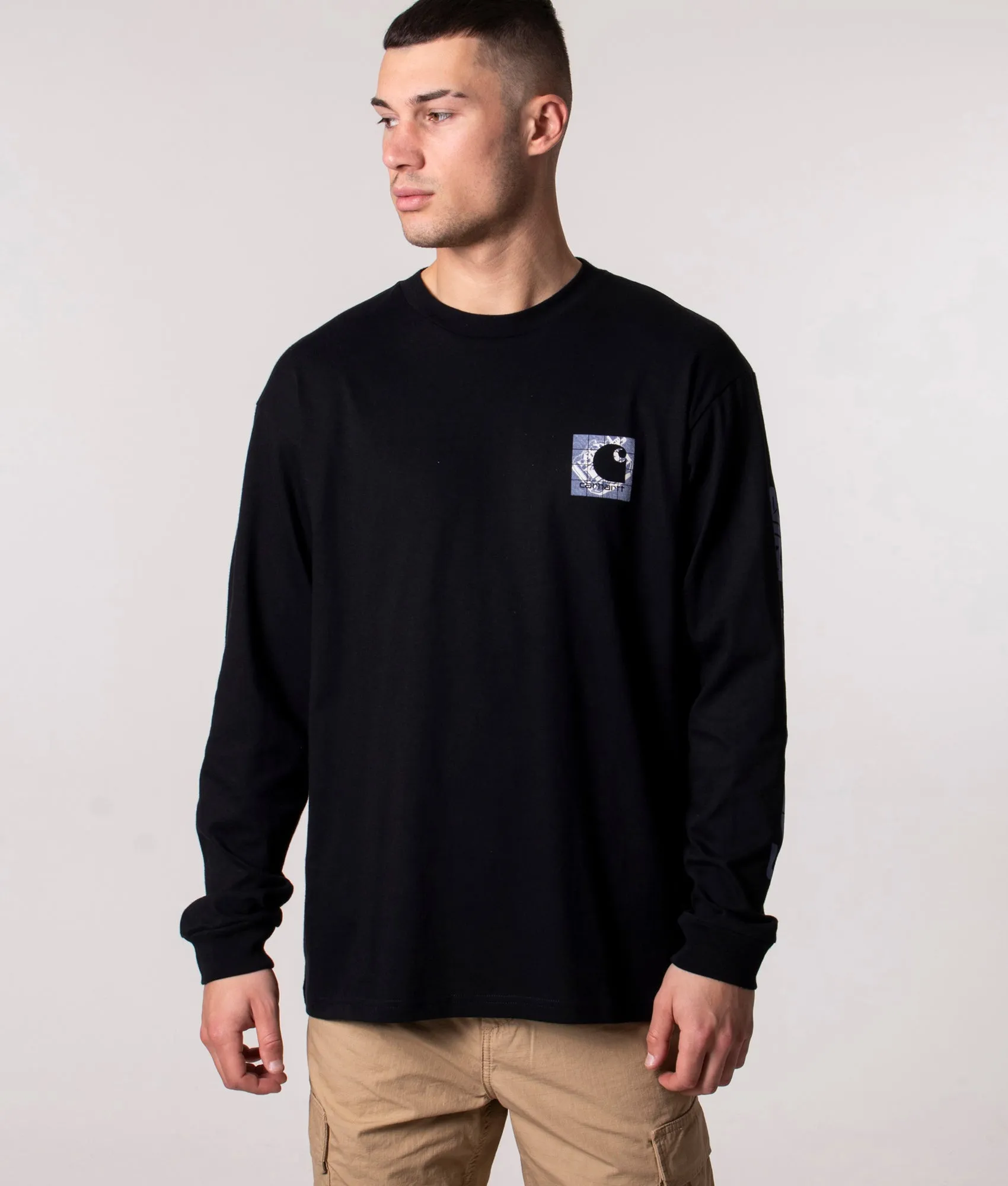 Long Sleeved Relaxed Fit Grid C T-Shirt sold by EQVVS product image thumbnail 2