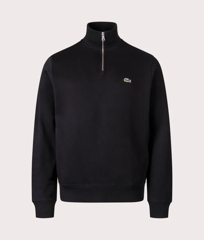 Croc Logo Quarter Zip Knit Jumper made by Lacoste