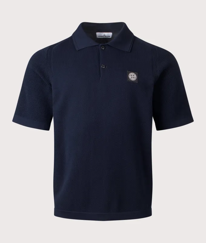 Relaxed Fit Micro Stitch Organic Cotton Compass Polo Shirt made by Stone Island