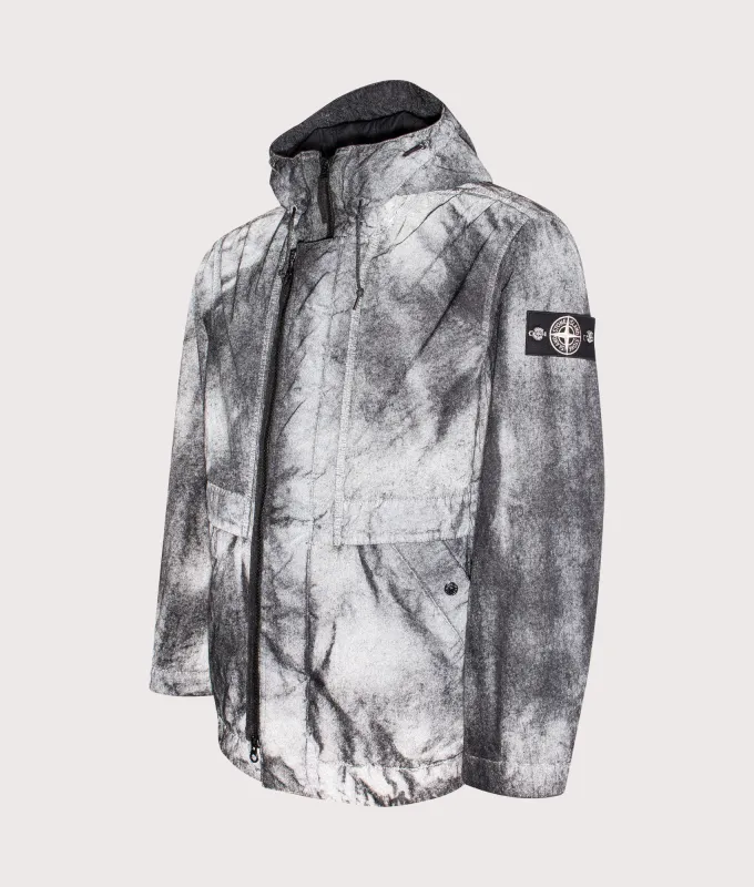 Relaxed Fit Dense Nylon-TC Hand Sprayed Reflective Jacket made by Stone Island