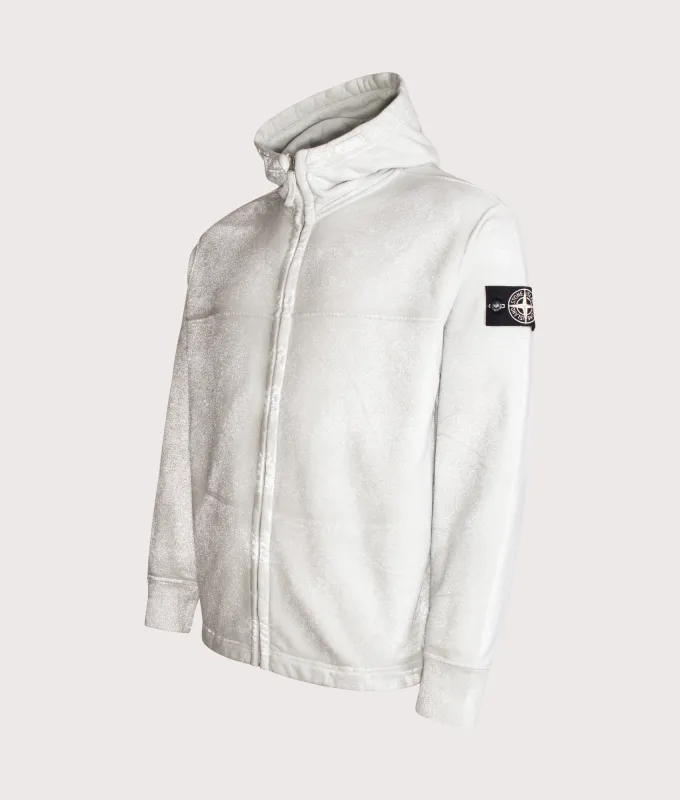 Oversized Reflective Garment Lamination Zip-up Hoodie made by Stone Island