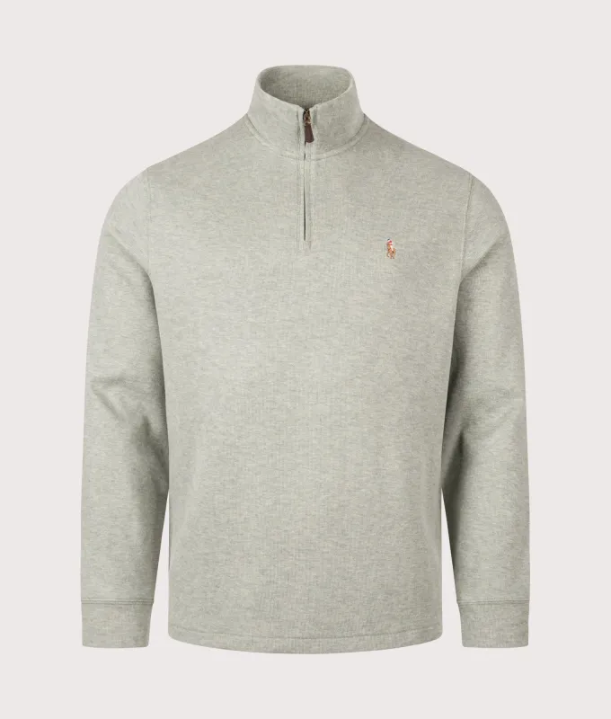 Loose Fit Estate-Rib Quarter Zip Knit Jumper made by Polo by Ralph Lauren