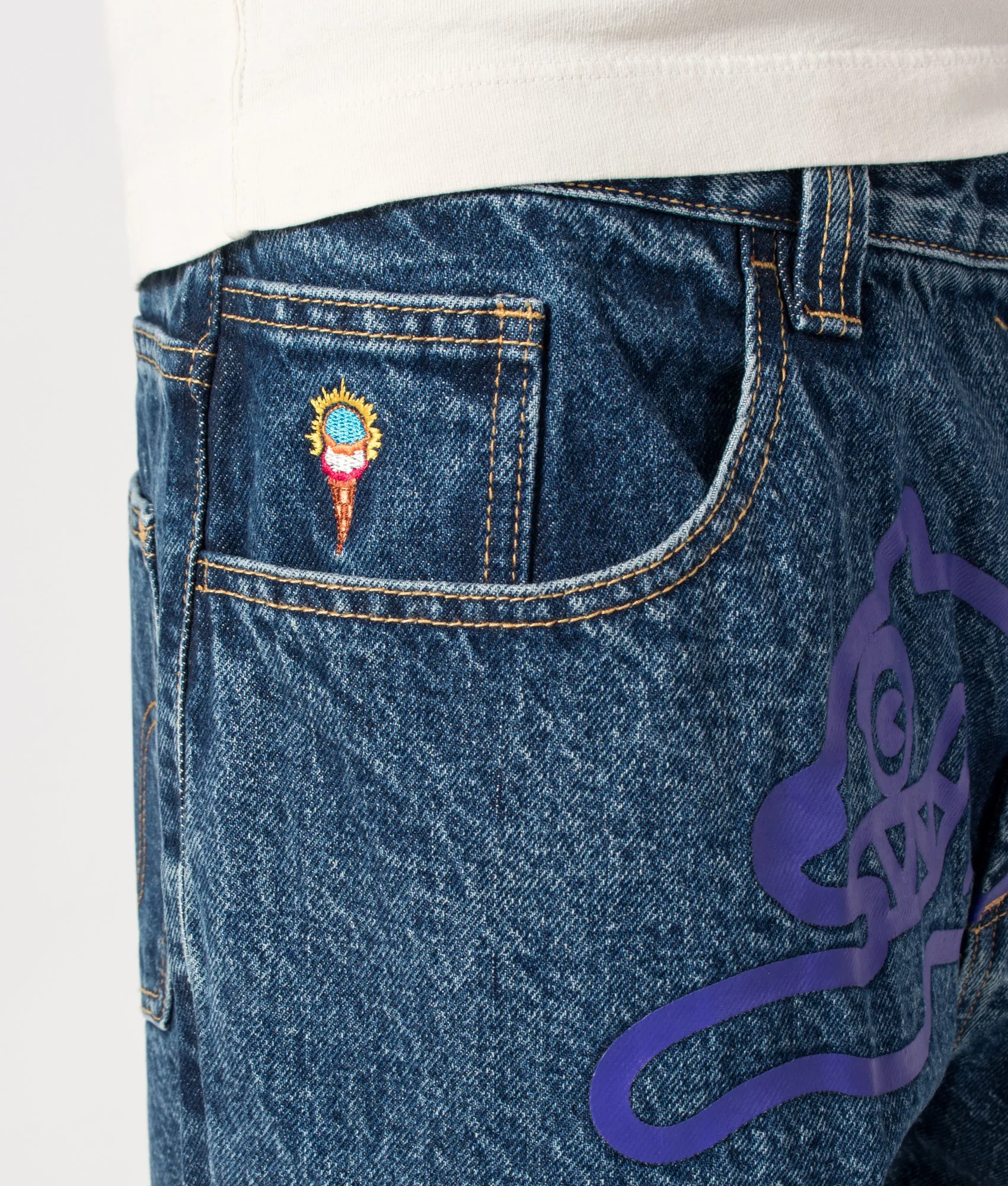 Loose Fit Running Dog Double Scoop Denim Jeans sold by EQVVS product image thumbnail 4