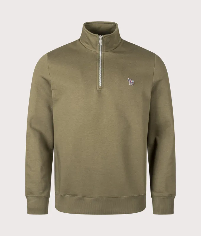 Quarter Zip Zebra Sweatshirt made by EQVVS