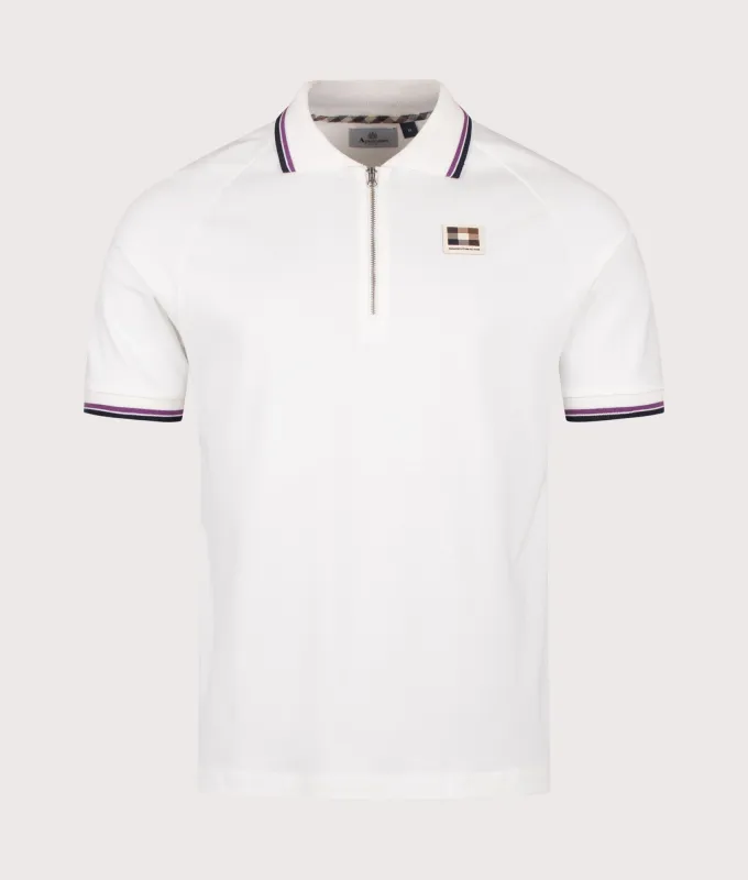 Stretch Piquet Quarter Zip Polo Shirt made by EQVVS