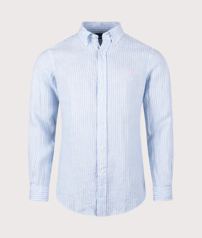 Custom Fit Striped Linen Shirt made by Polo by Ralph Lauren