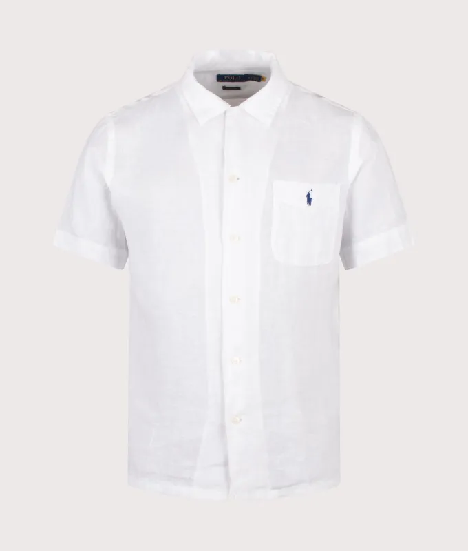 Classic Fit Short Sleeve Linen Camp Shirt made by Polo by Ralph Lauren