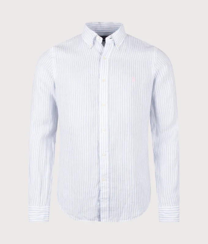Custom Fit Striped Linen Shirt made by Polo by Ralph Lauren