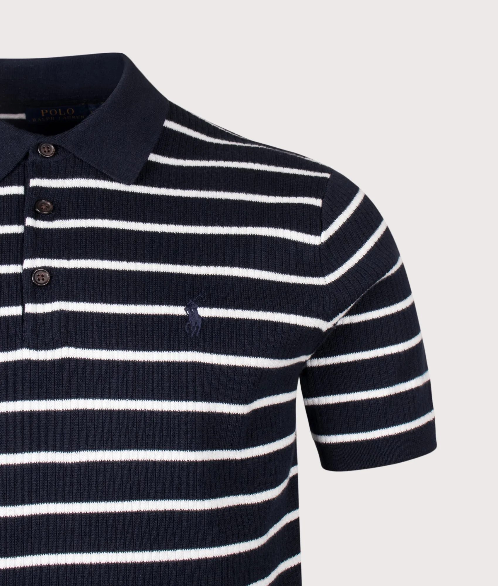 Striped Rib-knit Cotton Polo Shirt sold by EQVVS product image thumbnail 2