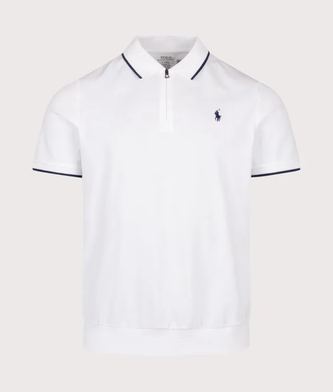 Classic Fit Stretch Mesh Zip Polo Shirt made by Polo by Ralph Lauren
