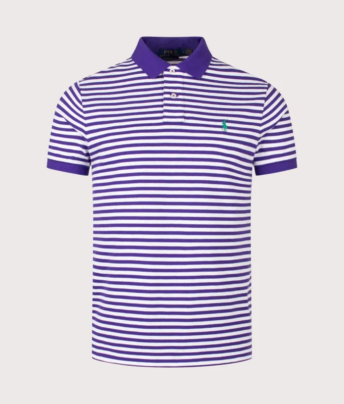 Custom Slim Fit Striped Mesh Polo Shirt made by Polo by Ralph Lauren