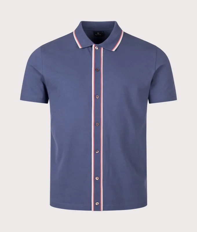 Regular Fit Button Through Polo Shirt made by EQVVS