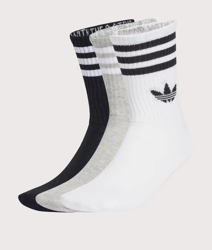 3 Pack 3 Stripes Crew Socks made by Adidas