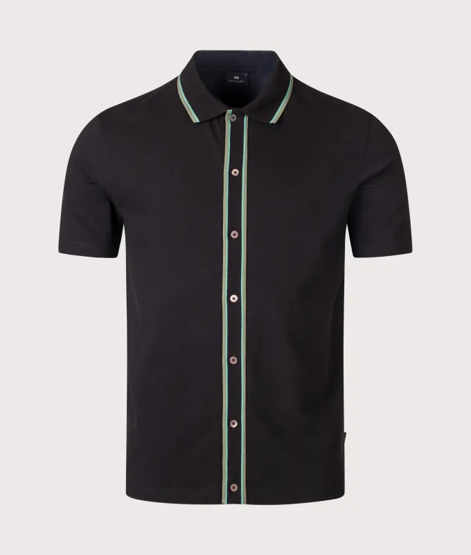 Regular Fit Button Through Polo Shirt made by EQVVS