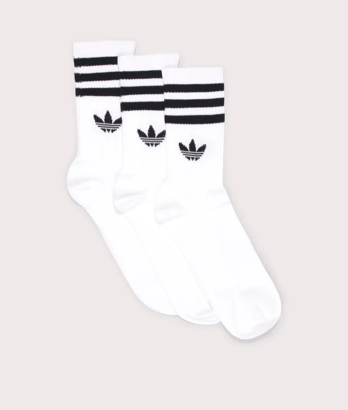 3 Pack 3 Stripes Crew Socks made by Adidas