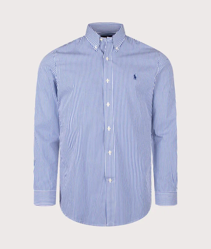 Custom Fit Striped Stretch Poplin Shirt made by Polo by Ralph Lauren