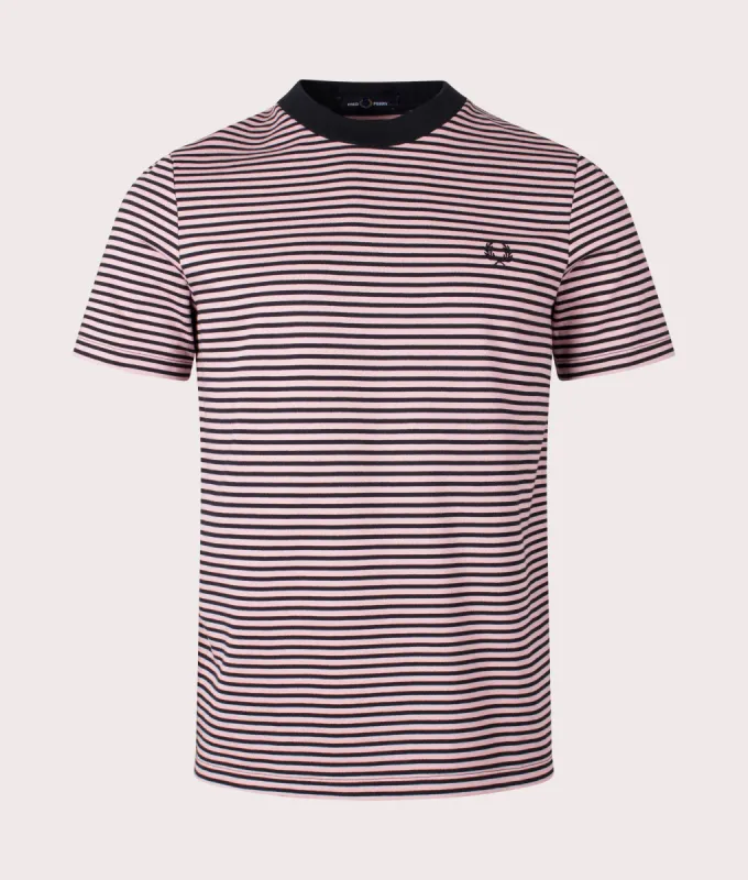 Fine Stripe Heavy Weight T-Shirt made by Fred Perry