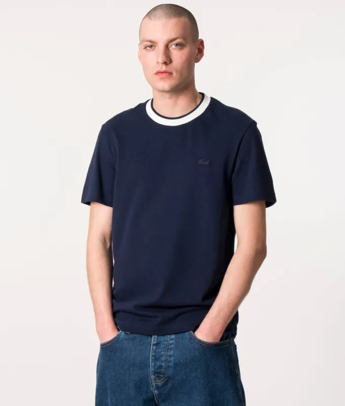 Stretch Pique Striped Collar T-Shirt sold by EQVVS