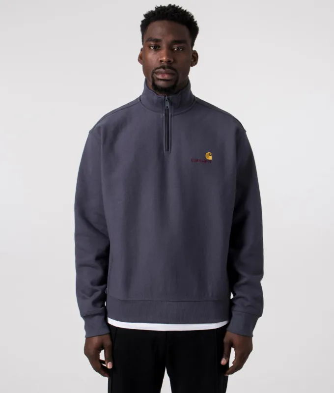 Relaxed Fit Half Zip American Script Sweatshirt sold by EQVVS