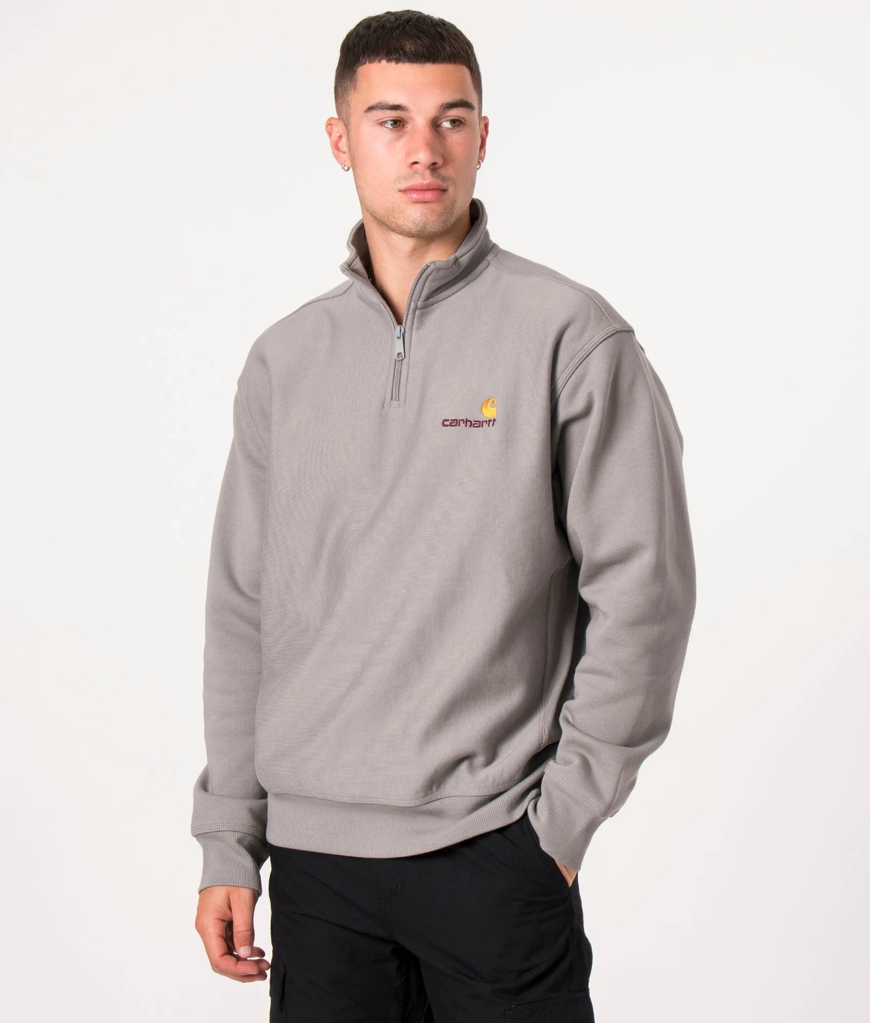 Relaxed Fit Quarter Zip American Script Sweatshirt sold by EQVVS
