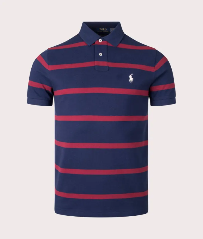 Custom Slim Fit Striped Mesh Polo Shirt sold by EQVVS