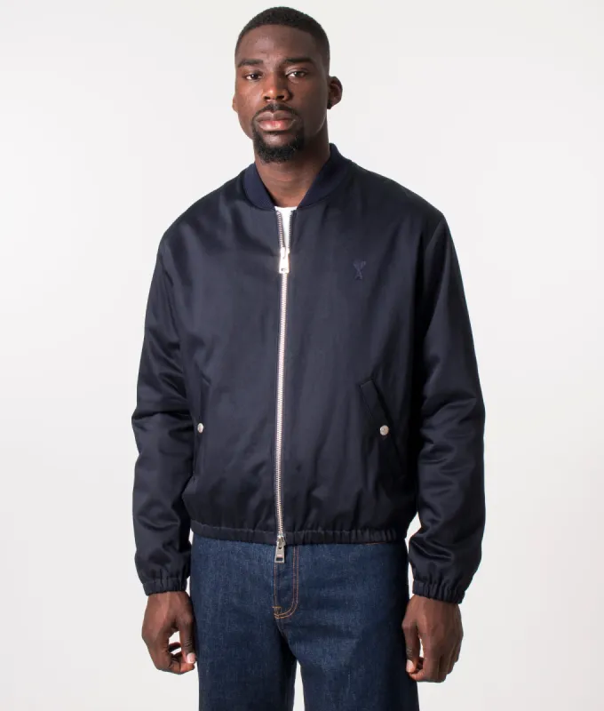 Compact Cotton Satin Bomber Jacket made by Ami