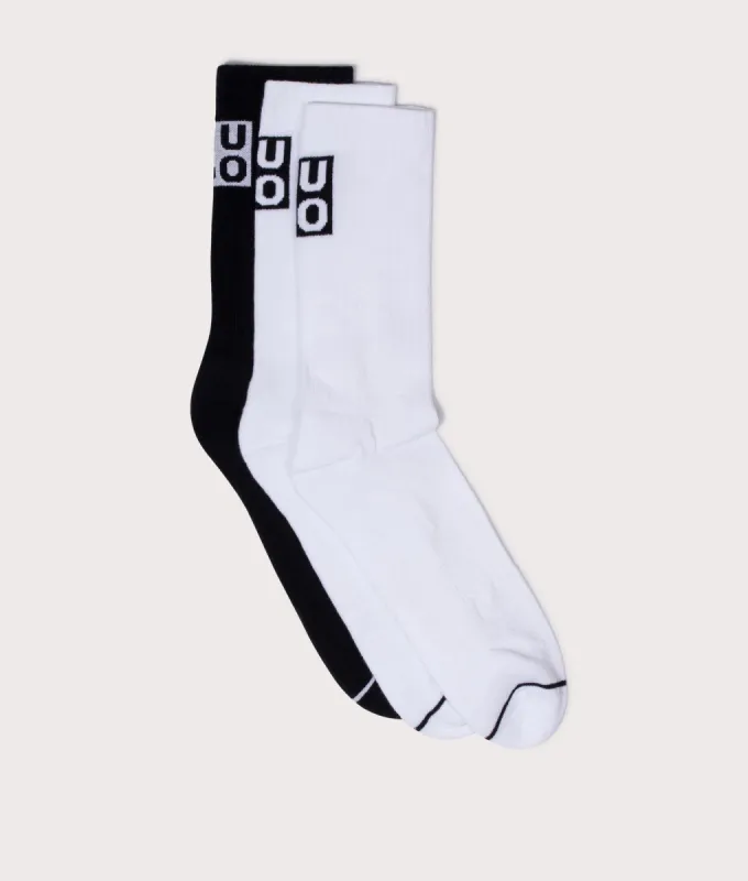 Three Pack of Regular Length Rib Logo Socks sold by EQVVS
