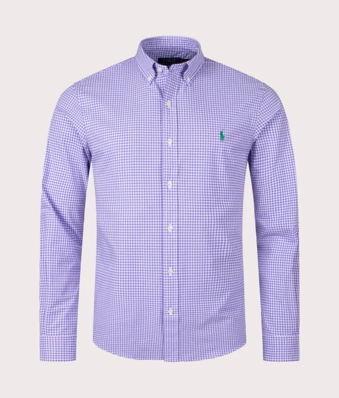 Slim Fit Gingham Stretch Poplin Shirt sold by EQVVS